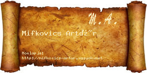 Mifkovics Artúr névjegykártya